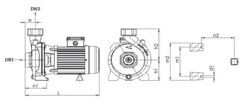 پمپ آب | ابعاد و اندازه پمپ آب نوید موتور CS 150/2